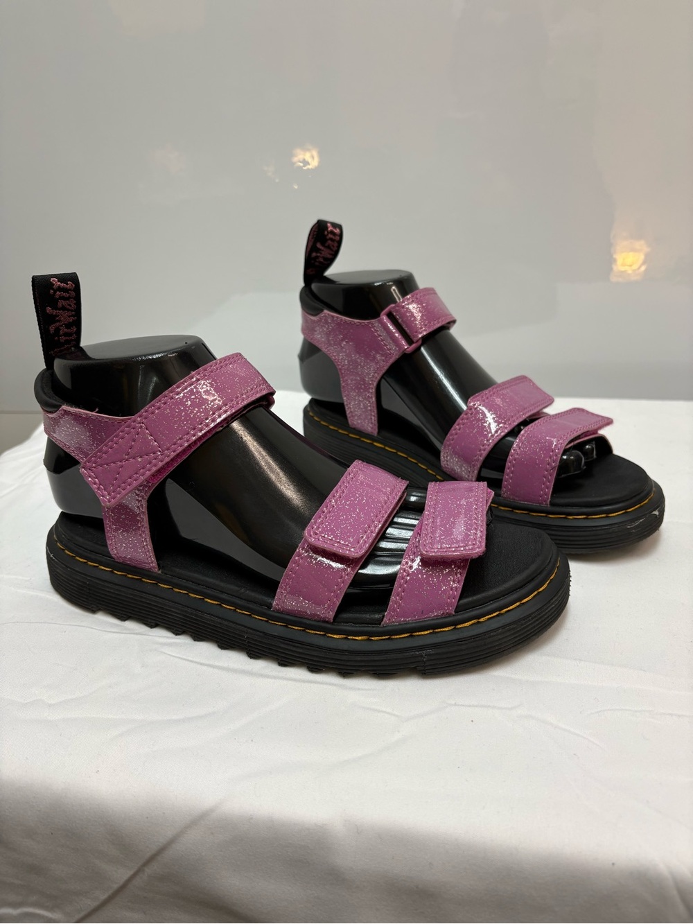 Dr Martens Junior Klaire Cosmic Glitter Sandals Pink Size 7 (EU 38) Sparkly